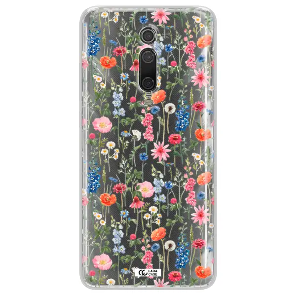 Green Blue Red Flowers Xiaomi Mi 9T Clear TPU Case