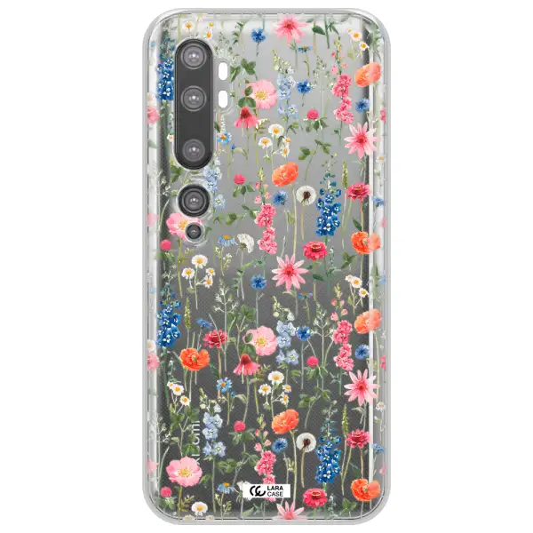Green Blue Red Flowers Xiaomi Mi Note 10 Clear TPU Case