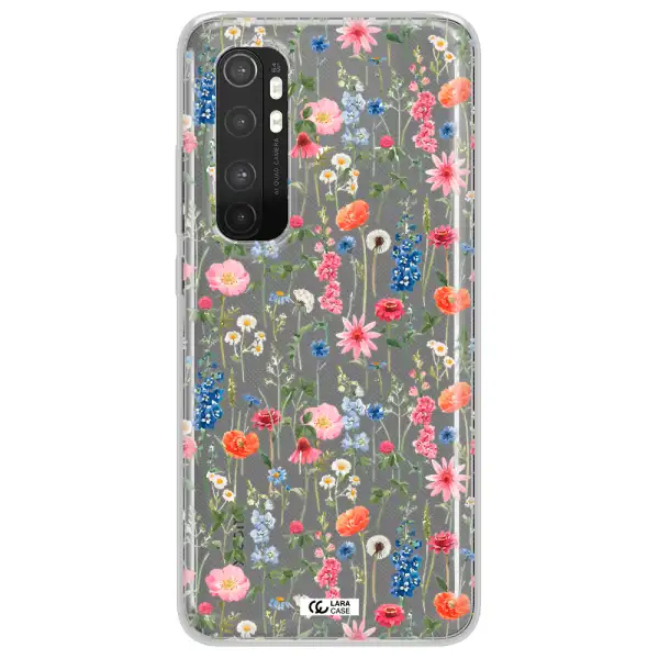 Green Blue Red Flowers Xiaomi Mi Note 10 Lite Clear TPU Case