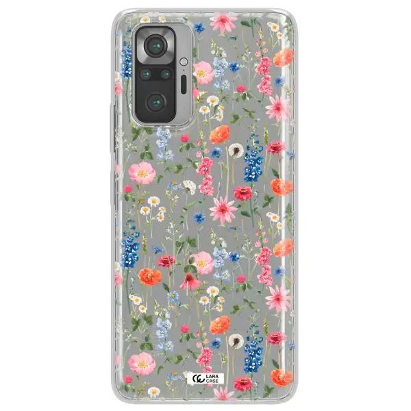 Green Blue Red Flowers Xiaomi Note 10 Pro Clear TPU Case