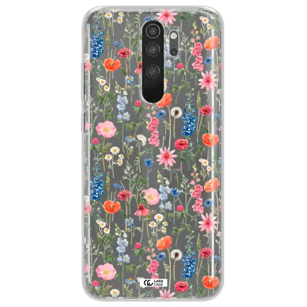 Green Blue Red Flowers Xiaomi Note 8 Pro Clear TPU Case