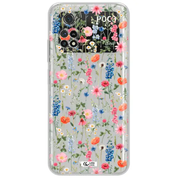 Green Blue Red Flowers Xiaomi Poco M4 Pro 4G Clear Tpu Case