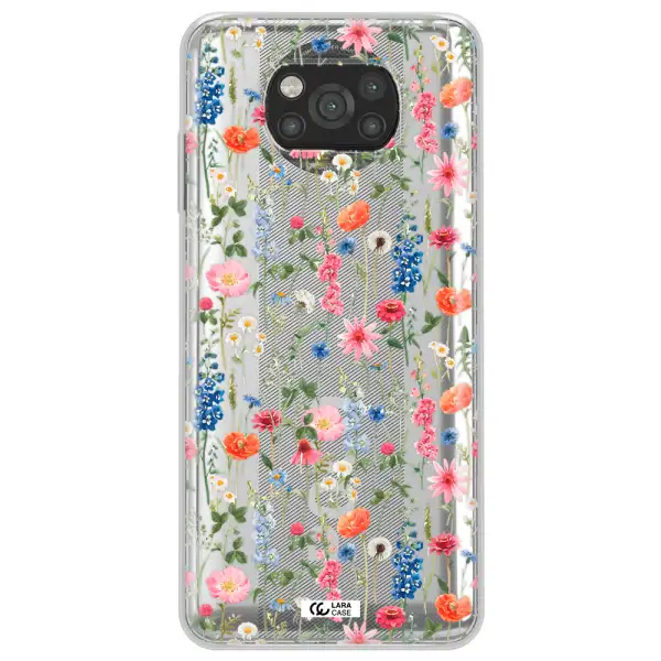 Green Blue Red Flowers Xiaomi Poco X3 Clear TPU Case