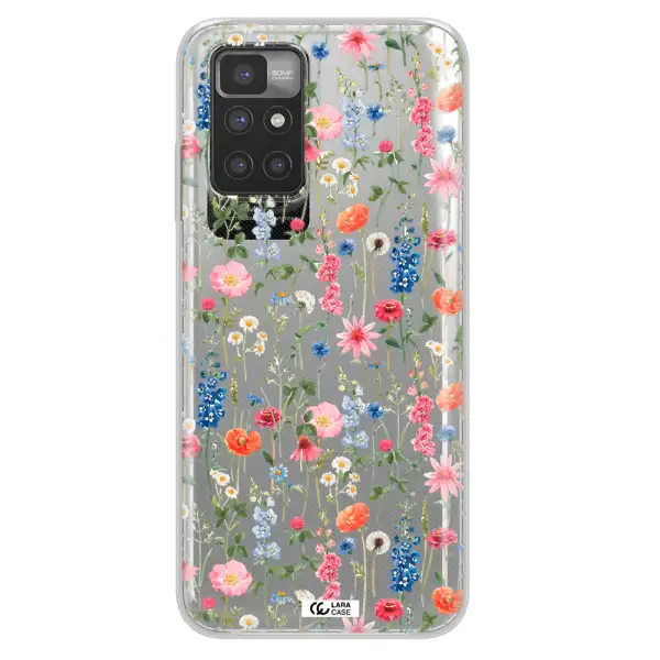 Green Blue Red Flowers Xiaomi Redmi 10 Clear TPU Case