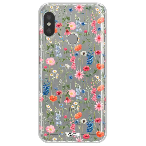 Green Blue Red Flowers Xiaomi Redmi 6 Pro Clear TPU Case