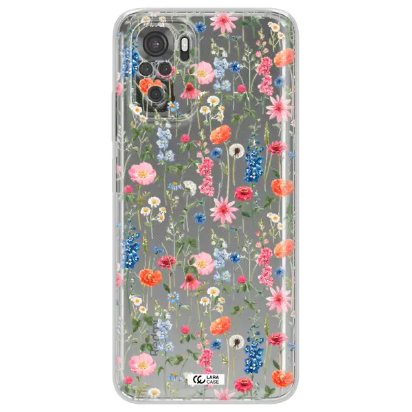 Green Blue Red Flowers Xiaomi Redmi Note 10S Clear Tpu Case