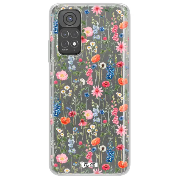 Green Blue Red Flowers Xiaomi Redmi Note 11 Clear TPU Case