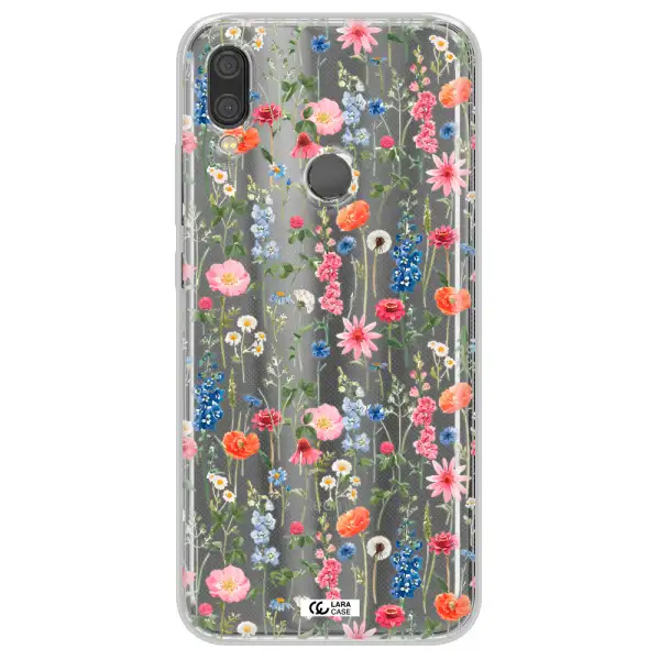 Green Blue Red Flowers Xiaomi Redmi Note 7 Clear TPU Case