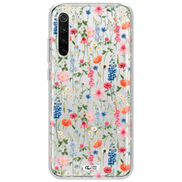 Green Blue Red Flowers Xiaomi Redmi Note 8T Clear Tpu Case