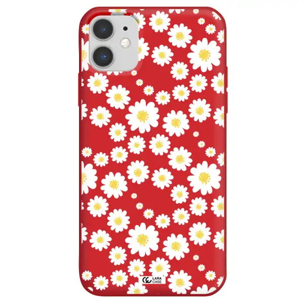 Papatia Pattern Apple iPhone 11 Silicone Imperial Red Case