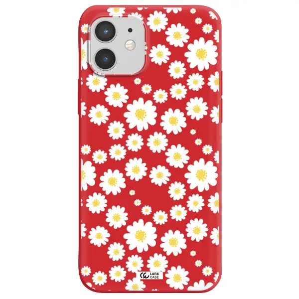 Papatia Pattern Apple iPhone 12 mini Silicone Imperial Red Case