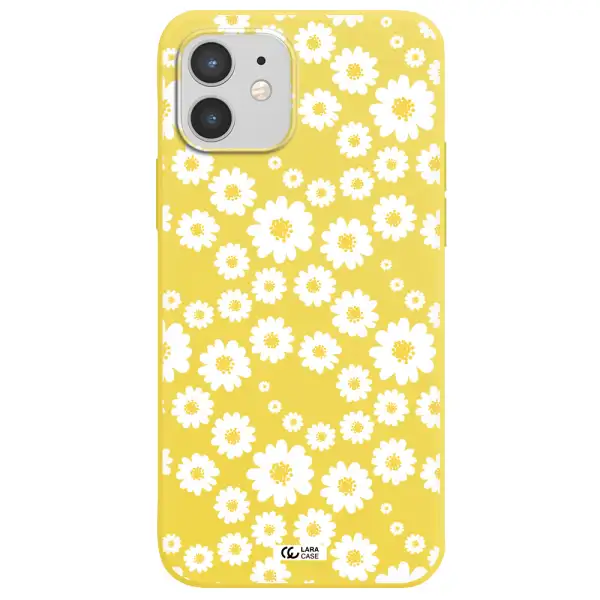 Papatia Pattern Apple iPhone 12 Silicone canary yellow Case