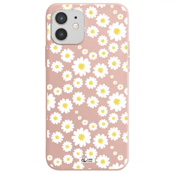 Papatia Pattern Apple iPhone 12 Silicone pastel pink Case