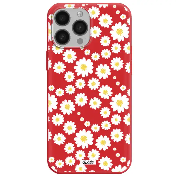 Papatia Pattern Apple iPhone 13 Pro Silicone Imperial Red Case