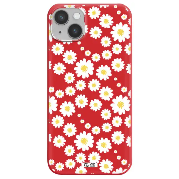Papatia Pattern Apple iPhone 14 plus Silicone Imperial Red Case