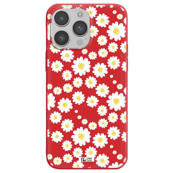Papatia Pattern Apple iPhone 14 pro max Silicone Imperial Red Case