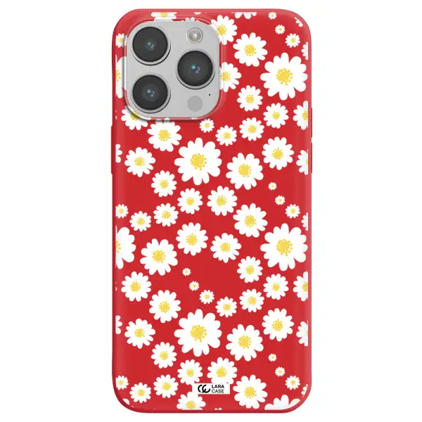Papatia Pattern Apple iPhone 14 pro Silicone Imperial Red Case