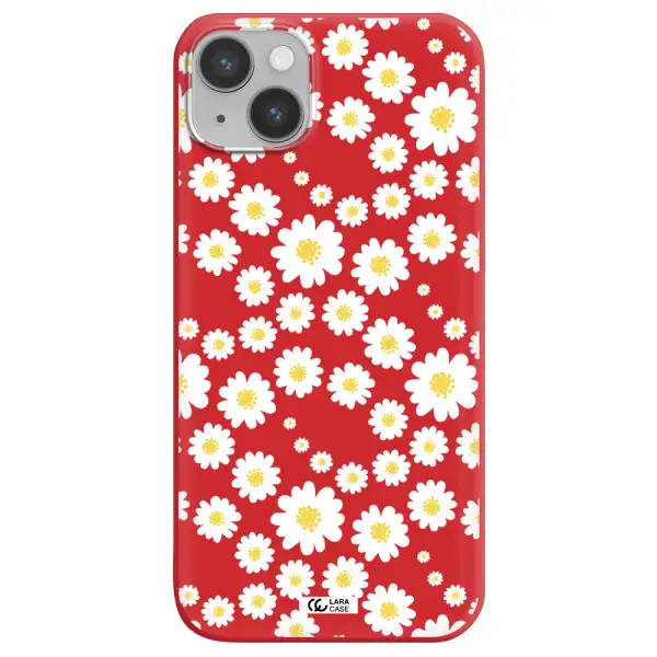 Papatia Pattern Apple iPhone 14 Silicone Imperial Red Case