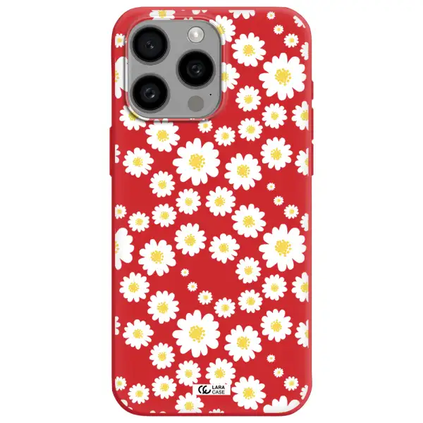 Papatia Pattern Apple Iphone 15 Pro Max Silicone Imperial Red Case