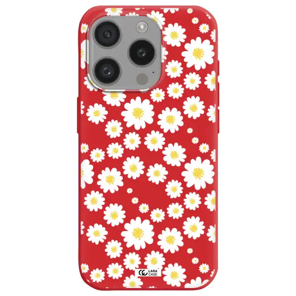 Papatia Pattern Apple Iphone 15 Pro Silicone Imperial Red Case