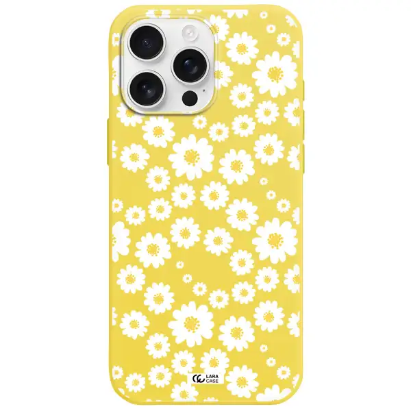 Papatia Pattern Apple Iphone 16 Pro Max Silicone Canary Yellow Case