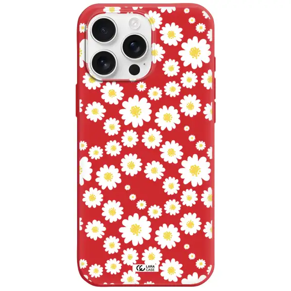 Papatia Pattern Apple Iphone 16 Pro Max Silicone Imperial Red Case