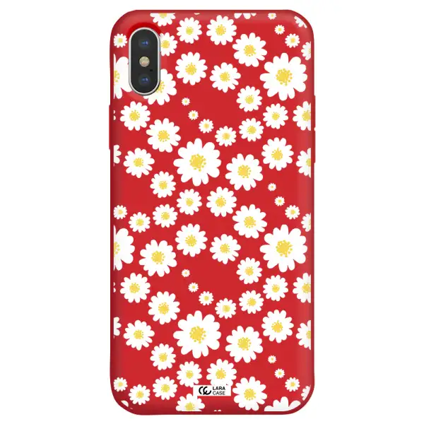 Papatia Pattern Apple iPhone X Silicone Imperial Red Case