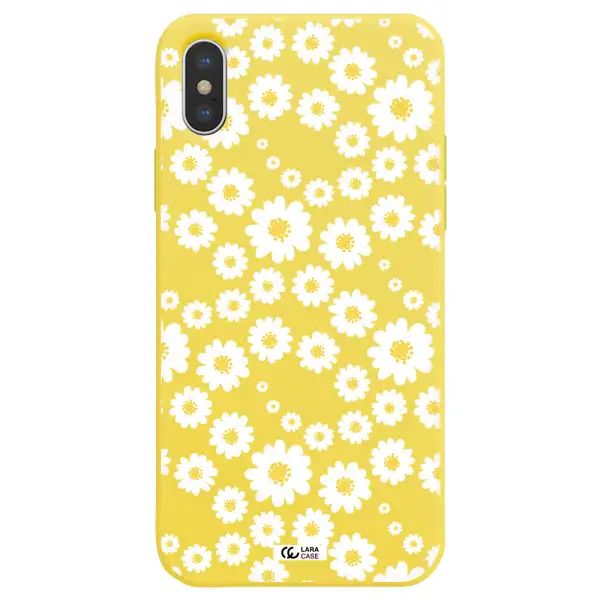 Papatia Pattern Apple iPhone XS Silicone canary yellow Case