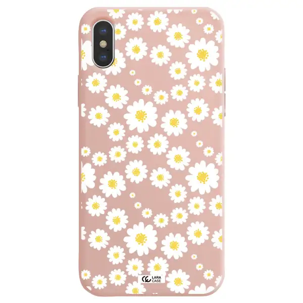 Papatia Pattern Apple iPhone XS Silicone pastel pink Case