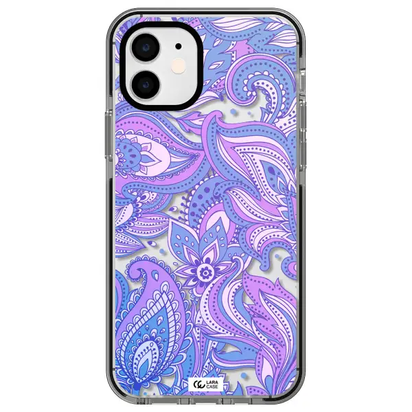 Purple Paisley Apple iPhone 11 impact black border Case
