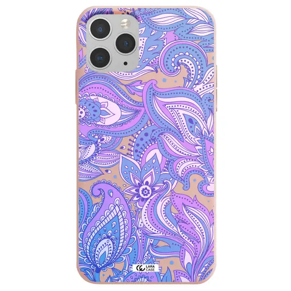 Purple Paisley Apple iPhone 11 pro max Silicone pastel pink Case