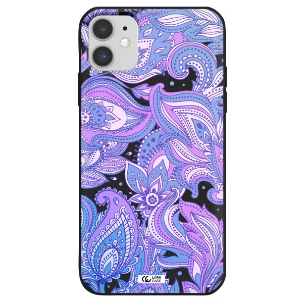 Purple Paisley Apple iPhone 11 Silicone black Case