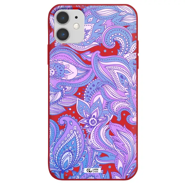 Purple Paisley Apple iPhone 11 Silicone Imperial Red Case