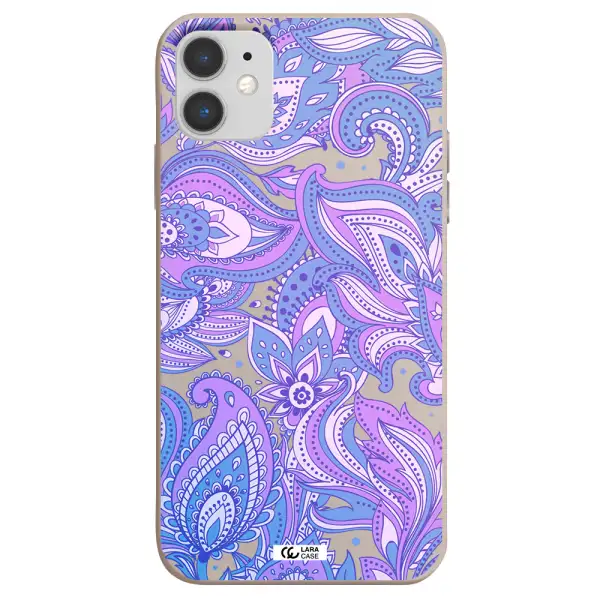 Purple Paisley Apple iPhone 11 Silicone Stone Case