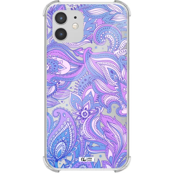 Purple Paisley Apple iPhone 12 Clear PC Case
