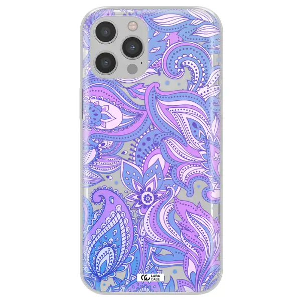 Purple Paisley Apple iPhone 12 pro max Clear TPU Case