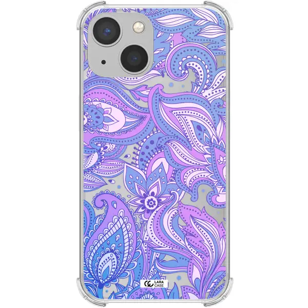 Purple Paisley Apple iPhone 13 Clear PC Case