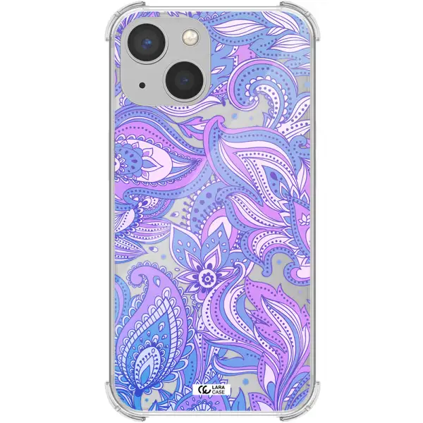 Purple Paisley Apple iPhone 13 mini Clear PC Case