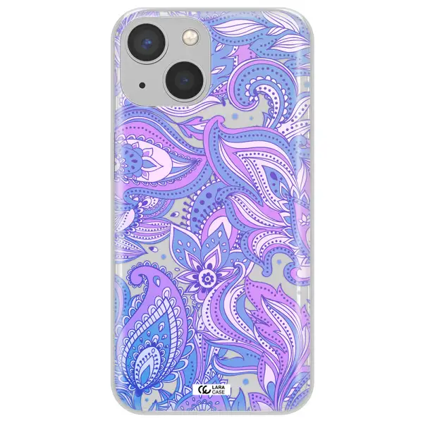 Purple Paisley Apple iPhone 13 mini Clear TPU Case