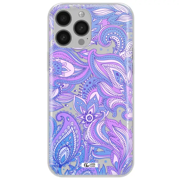 Purple Paisley Apple iPhone 13 Pro Max Clear TPU Case