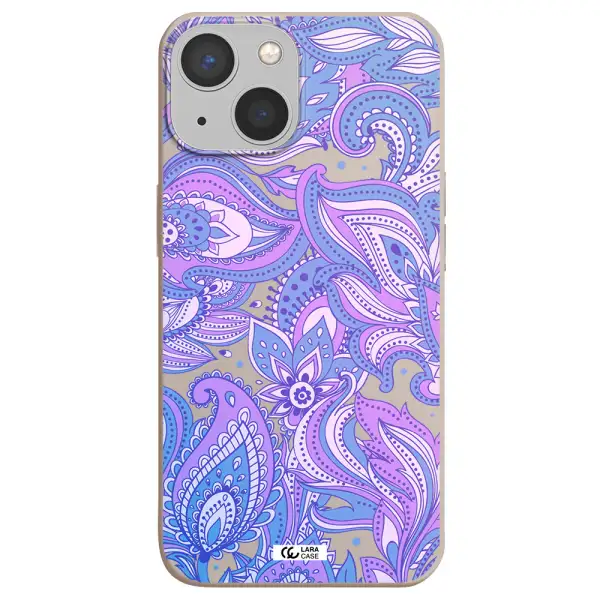 Purple Paisley Apple iPhone 13 Silicone Stone Case