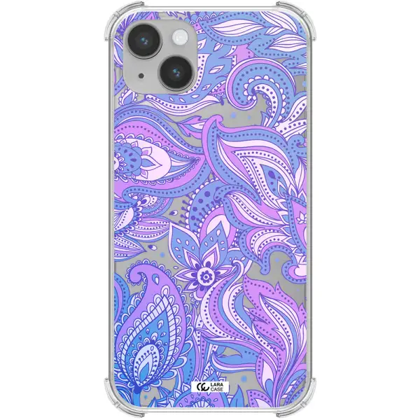 Purple Paisley Apple iPhone 14 Clear PC Case
