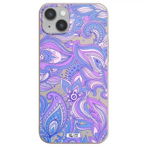 Purple Paisley Apple iPhone 14 plus Silicone Stone Case