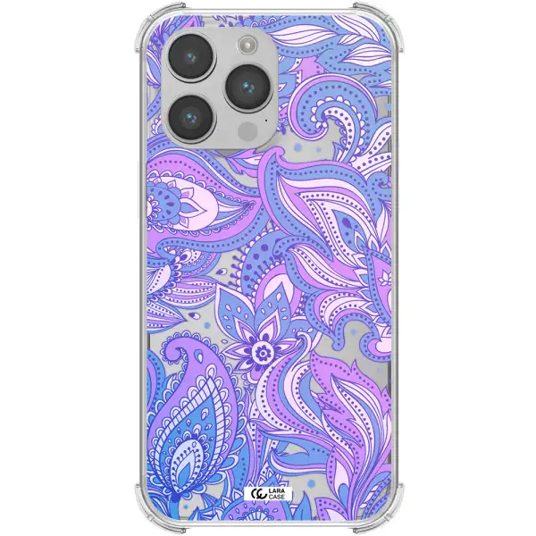 Purple Paisley Apple iPhone 14 pro Clear PC Case