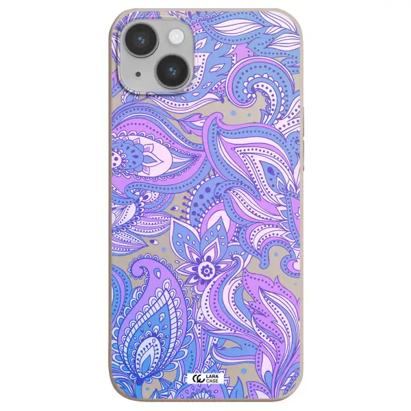 Purple Paisley Apple iPhone 14 Silicone Stone Case