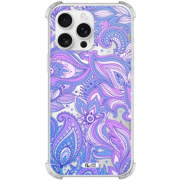 Purple Paisley Apple Iphone 16 Pro Max Clear Pc Case