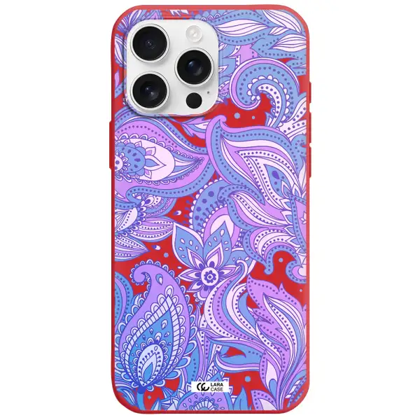 Purple Paisley Apple Iphone 16 Pro Max Silicone Stone Case