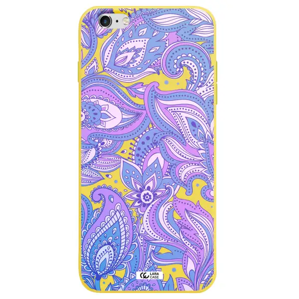 Purple Paisley Apple iPhone 6 plus Silicone canary yellow Case