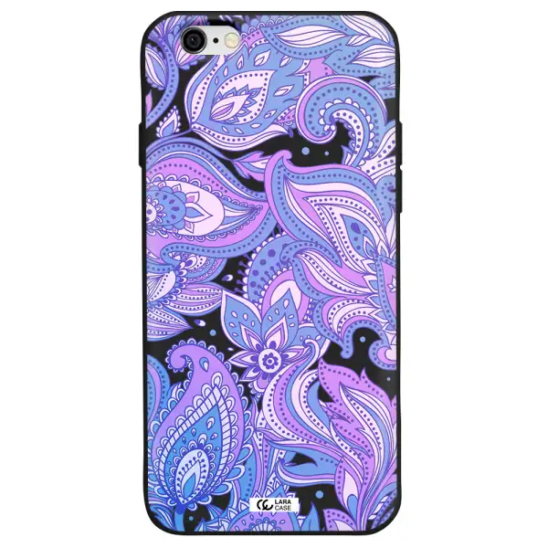 Purple Paisley Apple iPhone 6 Silicone black Case