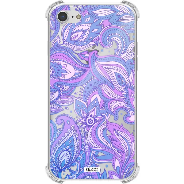 Purple Paisley Apple iPhone 7 Clear PC Case
